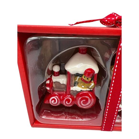 Blue Sky Clayworks Gingerbread Train Salt and Pepper Shakers - Picture 2 of 3